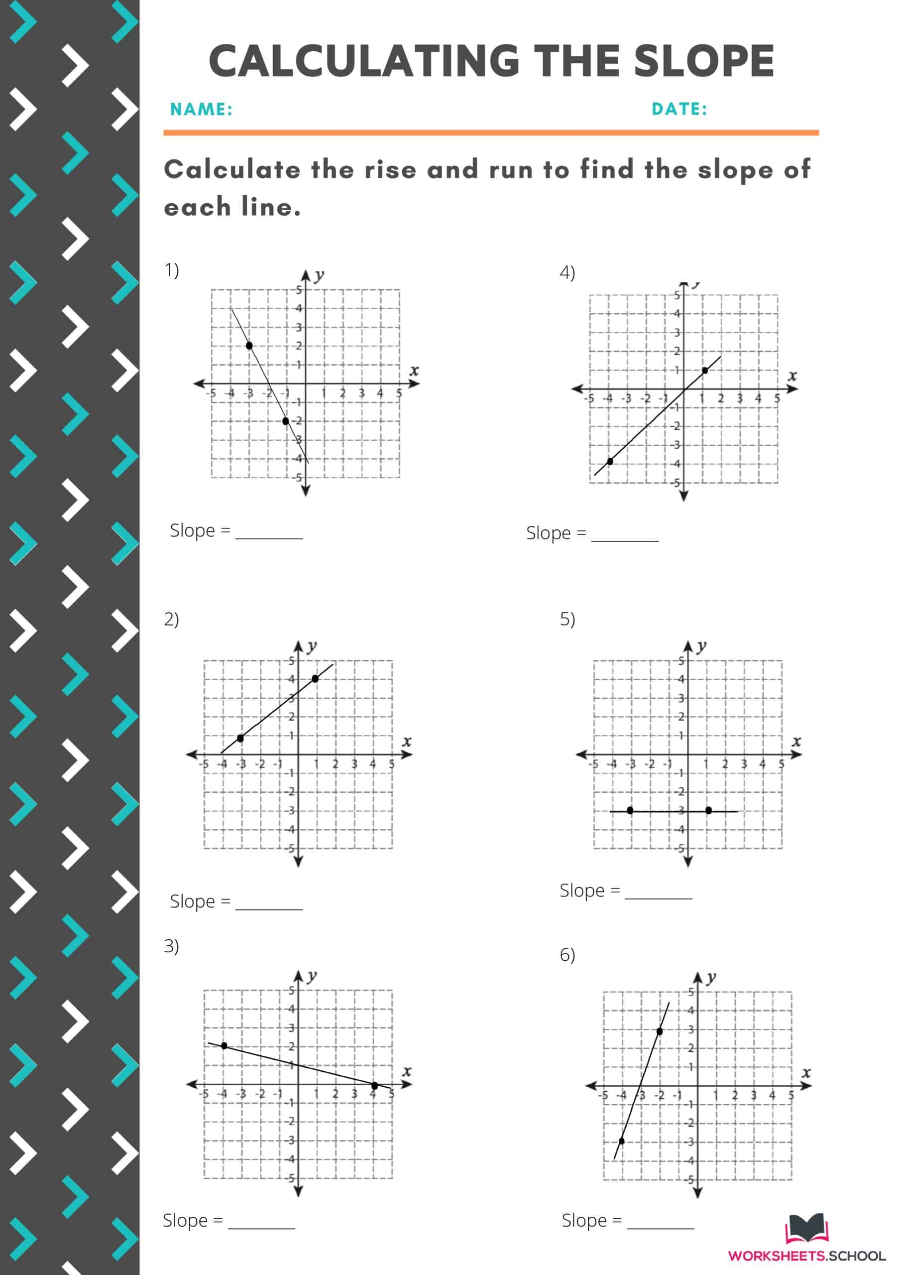 EduWorksheets - Free Printable Worksheets for Kids With Regard To Slope Of A Line Worksheet