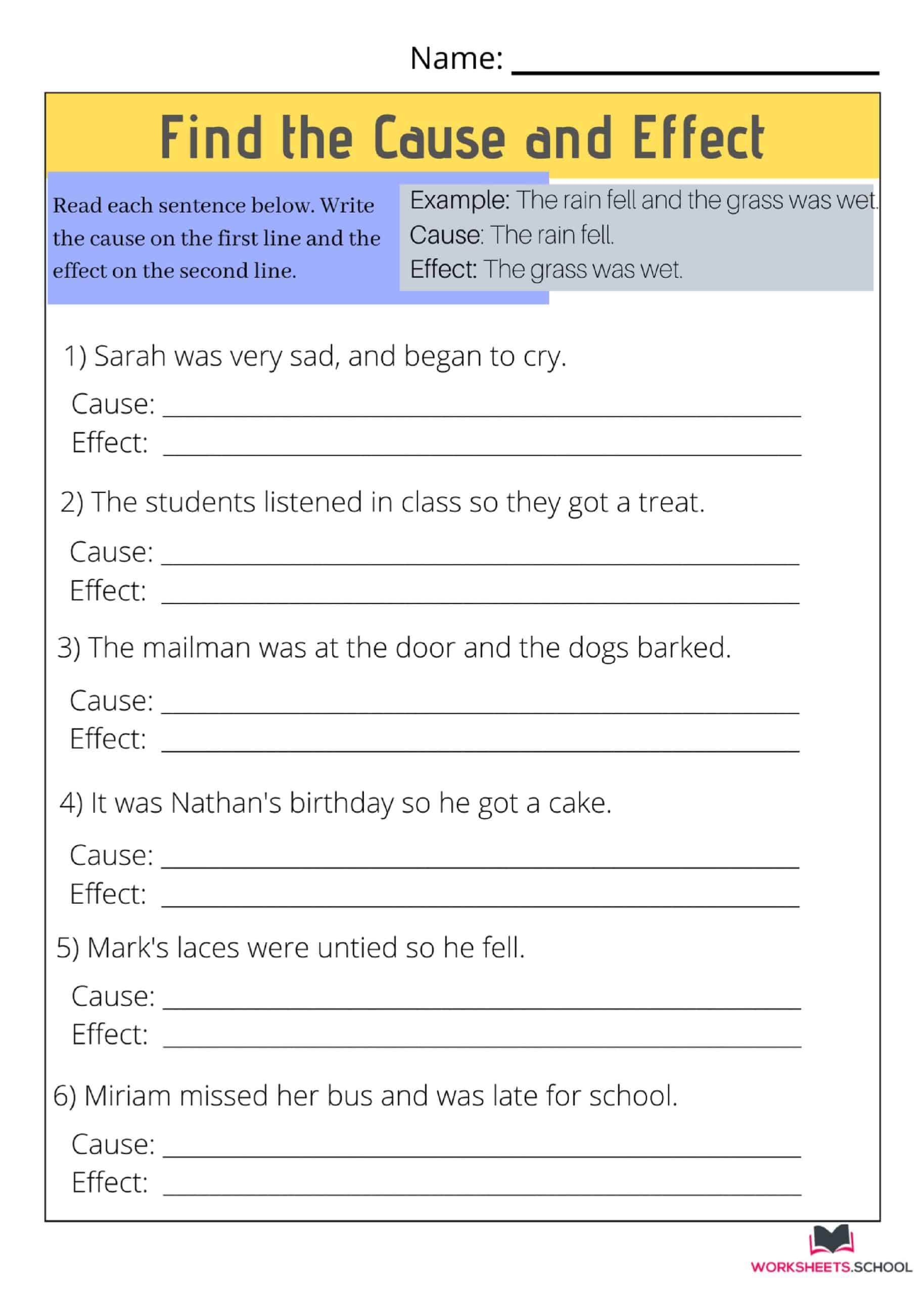 😱 Cause and effect 6th grade. Browse Printable 6th Grade Cause and