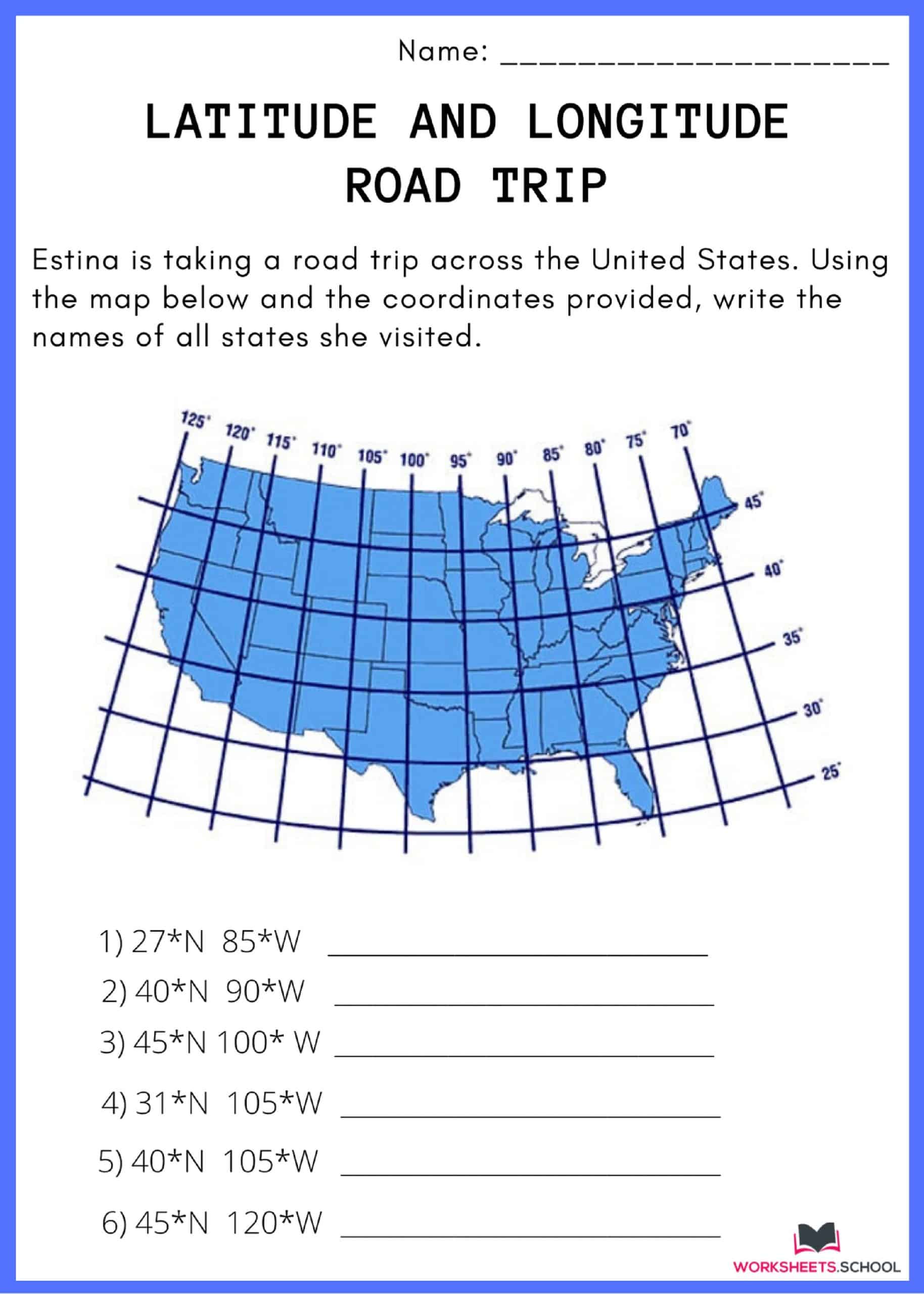 Latitude And Longitude Worksheets Free Printable