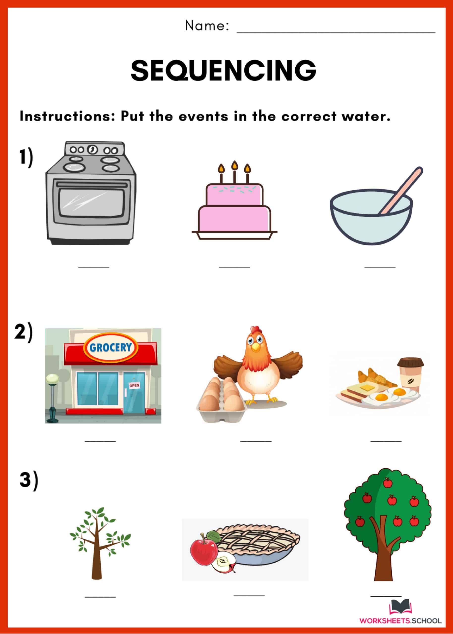 Sequencing Worksheet - Pictures 2